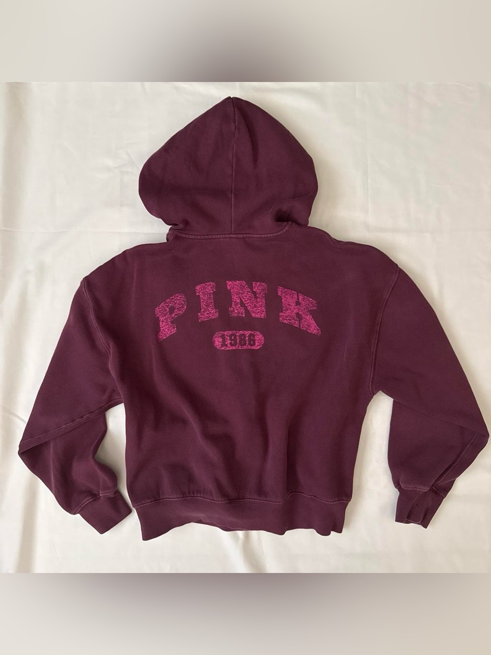 ‘PINK’ Victoria's Secret Maroon Hoodie with Pink Logo